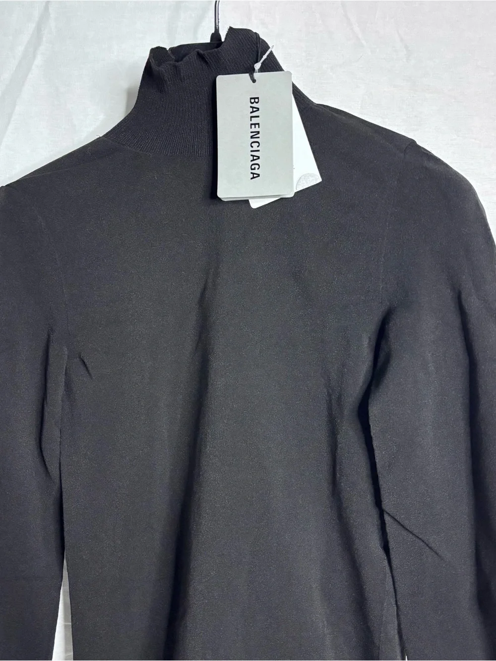 Balenciaga Black Turtleneck with Integrated Glove Sleeves
